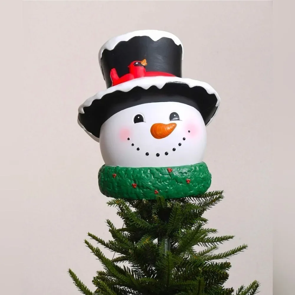 NIB Christmas Snowman Head with Too Hat Tree Topper 13